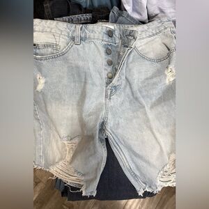 ONLY & SONS Distressed Light Blue Relaxed Button-Fly Jeans